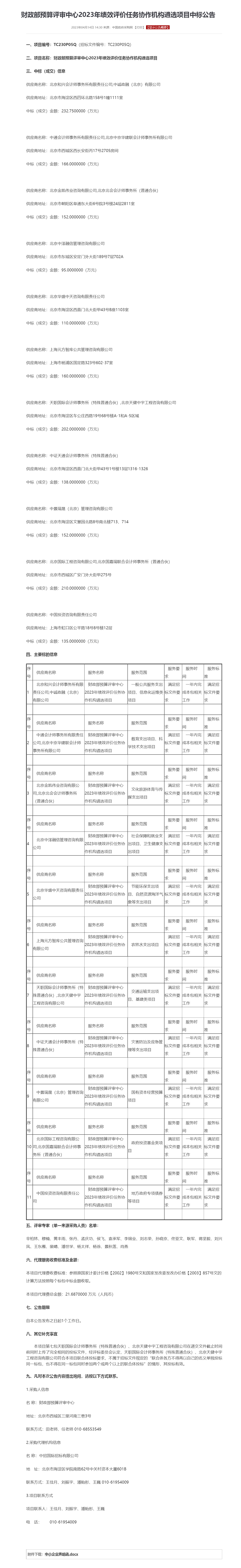 财政部预算评审中心2023年绩效评价任务协作机构遴选项目中标公告.png